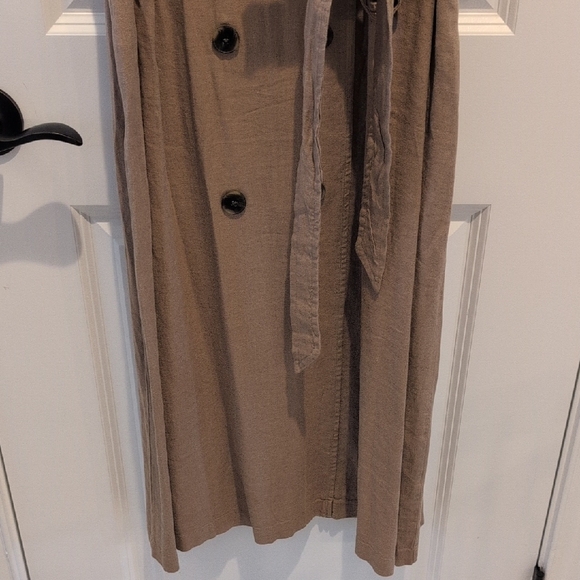 croft & barrow Sleeveless Taupe Maxi Trench Dress with Belt - Picture 5 of 7